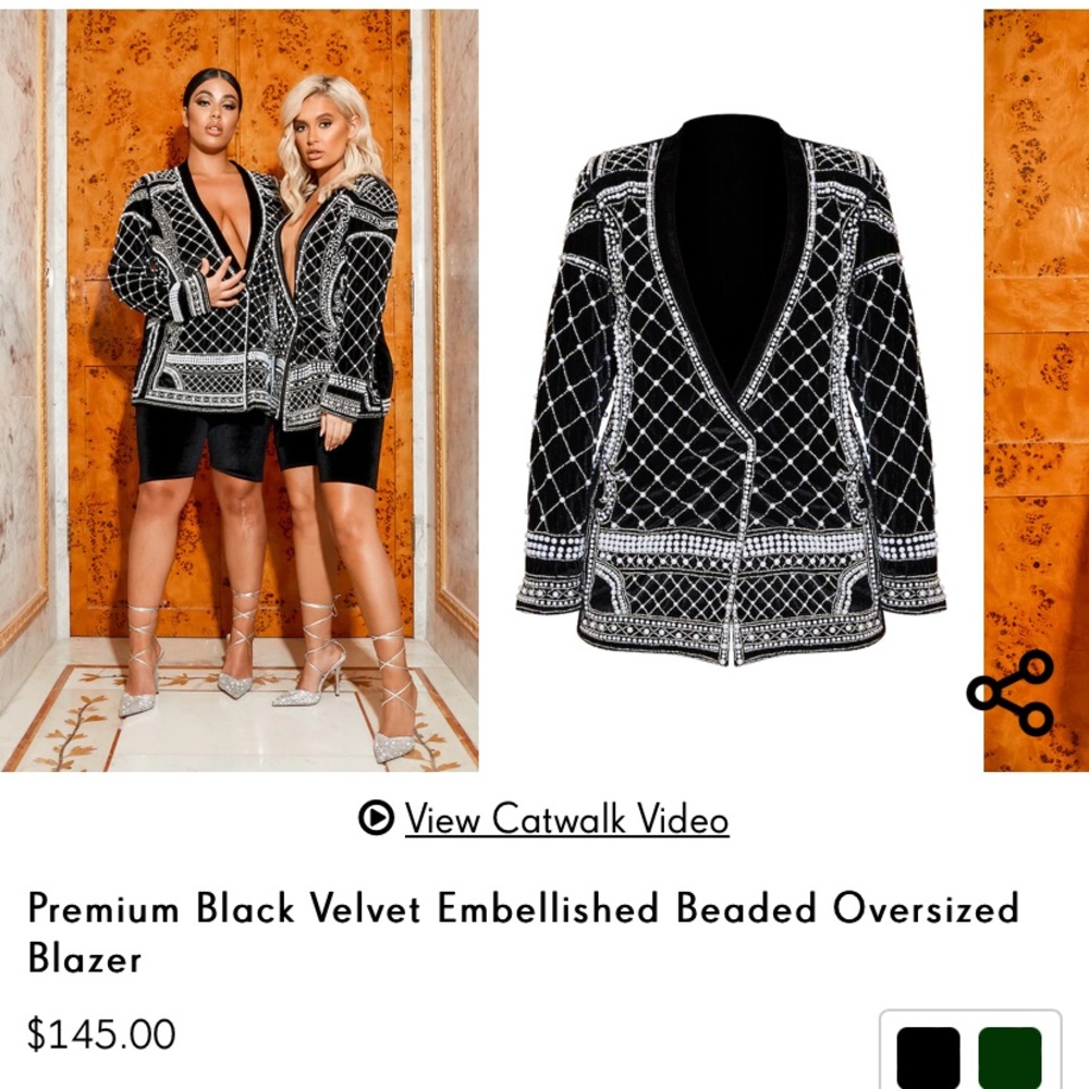 Velvet Embellished Blazer